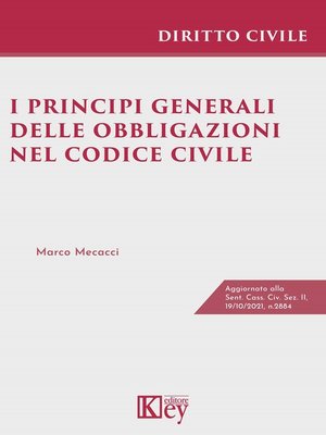 cover image of I principi generali delle obbligazioni nel codice civile